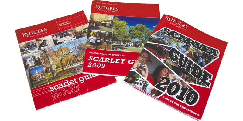 Covers of the 2008, 2009 and 2010 Scarlet Guides